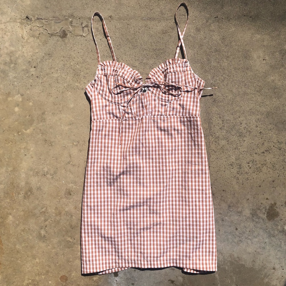 Urban Outfitters Bustier Gingham Mini Dress